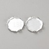 Brass Tray Settings for Cabochons KK-WH0030-14S-1