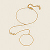 304 Stainless Steel Pave Clear Cubic Zirconia 3 Flat Round Cable Chain Ring Bracelets JC5621-1
