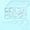 48Pcs 6 Styles Transparent Heart Glass Cabochons GGLA-FS0001-07-9