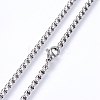 Non-Tarnish 304 Stainless Steel Box Chain Necklaces NJEW-F227-09P-07-2