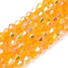 AB Color Plated Transparent Glass Beads Strands GLAA-G127-01-01A-1
