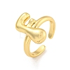 Brass Letter Open Cuff Rings for Women RJEW-G313-01F-G-1
