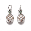 Brass Micro Pave Cubic Zirconia Charms ZIRC-I038-12P-1