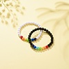 2Pcs 2 Colors Acrylic Round Beaded Stretch Bracelets Set for Kids BJEW-JB08555-02-2