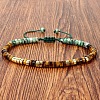 Natural African Turquoise(Jasper) and Tiger Eye Heishi Beads Adjustable Braided Bracelets for Men Women LS-BX7041-23-1