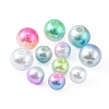 420Pcs 12 Style Rainbow ABS Plastic Imitation Pearl Beads OACR-FS0001-27-4