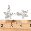 Rack Plating Brass Micro Pave Clear Cubic Zirconia Pendants KK-B093-12B-P-3