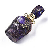 Assembled Synthetic Pyrite and Imperial Jasper Openable Perfume Bottle Pendants G-R481-15D-3