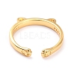 Brass Micro Pave Clear Cubic Zirconia Cuff Rings RJEW-O046-06G-3