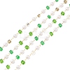 Faceted Cube Glass & ABS Plastic Imitation Pearl Beaded Chains CHS-G026-02KCG-01-1-1