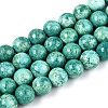 Dyed Synthetic Fossil Beads Strands G-T139-8mm-66E-1