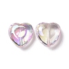 UV Plating Rainbow Iridescent Acrylic Beads PACR-H001-10-3