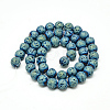 Electroplate Natural Lava Rock Beads Strands G-T058-03C-6MM-2