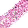 Electroplate Transparent Glass Beads Strands EGLA-Q136-01A-13-1