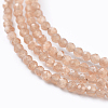 Cat Eye Beads Wrap Bracelets BJEW-JB04397-03-2