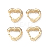 Heart Clear Cubic Zirconia Hoop Earrings EJEW-M216-03G-4