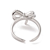 Brass Micro Pave Cubic Zirconia Open Cuff Ring RJEW-K256-58A-P-3