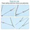 Anti-Tarnish 3Pcs 3 Style Rhodium Plated 925 Sterling Silver Chain Extender FIND-SZ0001-74P-4