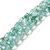 Electroplate Transparent Glass Beads Strand GLAA-G088-01-2