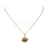 Natural Labradorite Copper Wire Wrapped Planet Pendant Brass Cable Chain Necklaces for Women NJEW-TA00260-04-2