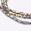 Electroplate Transparent Glass Beads Strands EGLA-E046-H01-3