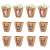 Trapezoid Paper Flower Gift Tote Bags with Plastic Visible Window ABAG-WH0045-25A-1