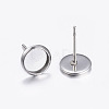 Tarnish Resistant 304 Stainless Steel Stud Earring Settings A-STAS-K131-A-01P-2
