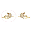 Brass Micro Pave Clear Cubic Zirconia Fishtail Head Pins BAPE-PW0002-10B-G-1