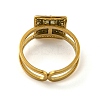 Ion Plating(IP) 304 Stainless Steel Rhinestone Square Finger Rings for Women Men STAS-Z060-01G-3
