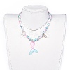 Plastic Imitation Pearl Stretch Bracelets and Necklace Jewelry Sets X-SJEW-JS01053-01-5