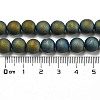 Electroplated Natural Agate Round Bead Strands G-M171-8mm-07-4