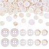 105Pcs 3 Styles Natural 4-Hole Freshwater Shell Buttons BUTT-TA0001-26-1