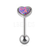 304 Stainless Steel with Synthetic Opal Tongue Rings WGE7D3A-08-1