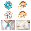 4Pcs 2 Colors Alloy Rhinestone Cufflinks HJEW-NB00210-1