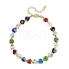 Heart Handmade Millefiori Glass Beaded Anklets for Women AJEW-AN00874-3