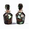 Assembled Synthetic Bronzite and Imperial Jasper Openable Perfume Bottle Pendants G-S366-058C-4