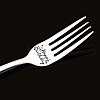 Globleland Word Pattern 304 Stainless Steel Fork AJEW-GL0001-17J-3