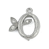 Brass Crystal Rhinestone Letter Links Connector Charms KK-S395-06P-O-1