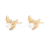 Cubic Zirconia Heart Wing Stud Earrings with Acrylic Pearl EJEW-F282-29G-1