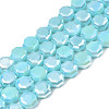 Electroplate Opaque Solid Color Glass Beads Strands EGLA-N002-27-A05-1
