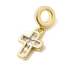 Brass Pave Clear Cubic Zirconia European Dangle Charms KK-A296-12A-G-2