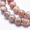 Electroplate Natural Sunstone Beads Strands G-K256-17-10mm-3