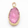 Electroplated Natural & Dyed Druzy Agate Pendants G-N0167-020-2