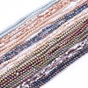 Electroplated Frosted Glass Bead Strands EGLA-G071-A-1