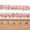 Electroplate Transparent Glass Beads Strands EGLA-A046-01C-15-4