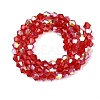 AB Color Plated Transparent Glass Beads Strands GLAA-G127-01-02C-3