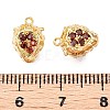 Brass Micro Pave Clear Cubic Zirconia Charms KK-T073-28G-3