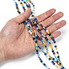 Flat Round Handmade Millefiori Glass Beads LK-R004-51-4