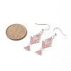 Rhombus Handmade Loom Pattern Glass Seed Beaded Dangle Earrings EJEW-MZ00036-01-3