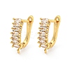 Rack Plating Brass Micro Pave Cubic Zirconia Hoop Earring Findings LS-EJEW-C102-19G-1